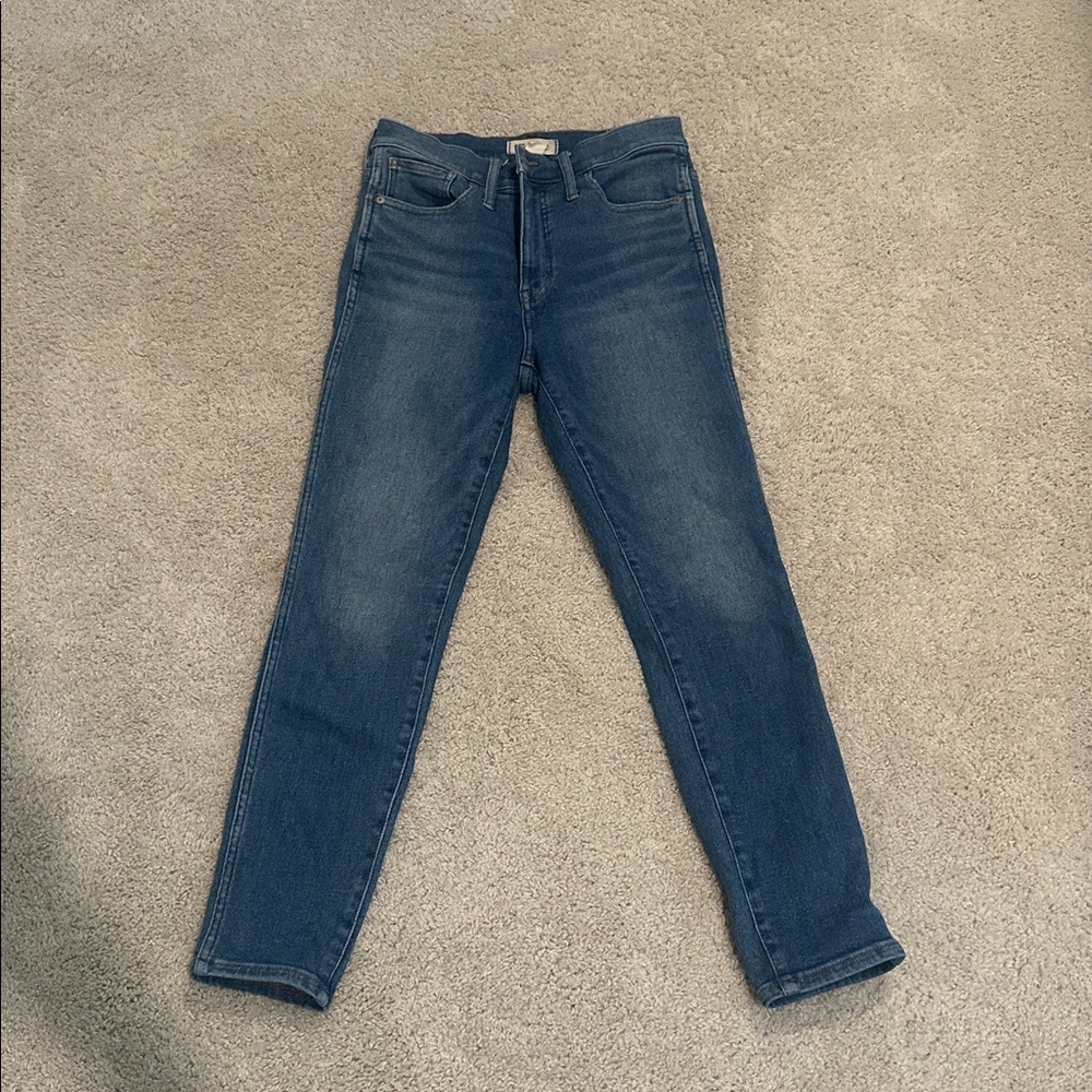 Madewell Indigo 10 inch high rise skinny crop Denim Jeans